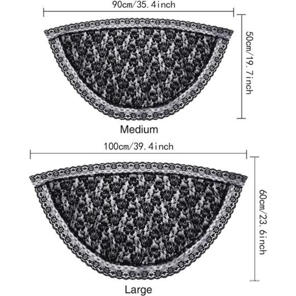 Boao 2 Pieces Floral Lace Veils for Women Head Covering Latin Mass Mantilla - Picture 3 of 8
